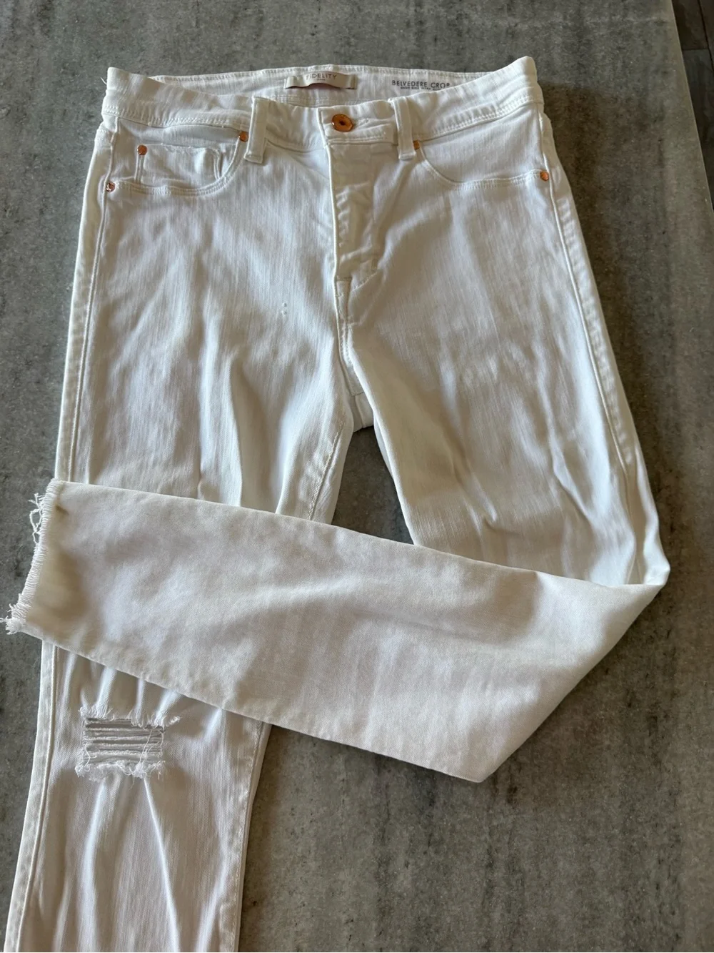 Fidelity Belvedere Crop Skinny Jeans - Distressed white denim - Picture 1 of 13